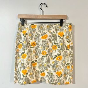 LOFT Retro Dandelion Floral Tweed Skirt